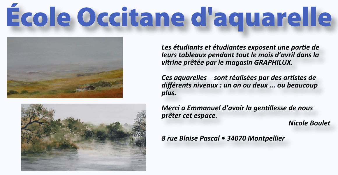 L'école occitane d'aquarelle chez Graphilux en avril 2024